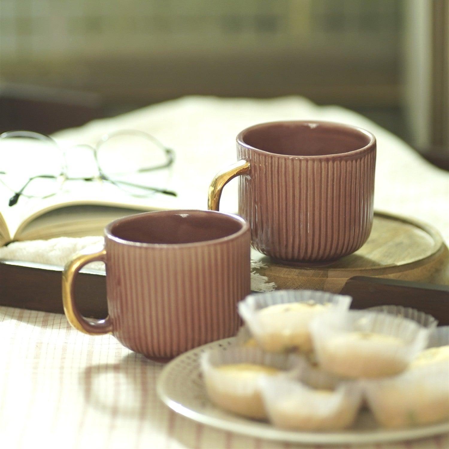 Buy Cups & Mugs - Cheapora Hand Cast Ceramic Tea & Coffee Cups Set Of 2 For Kitchenware And Gifting by Courtyard on IKIRU online store