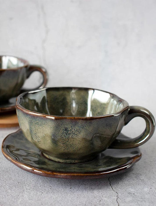 Buy Cups & Mugs - Jaén Stoneware Premium Cup & Saucer Set of 1 by The Table Fable on IKIRU online store