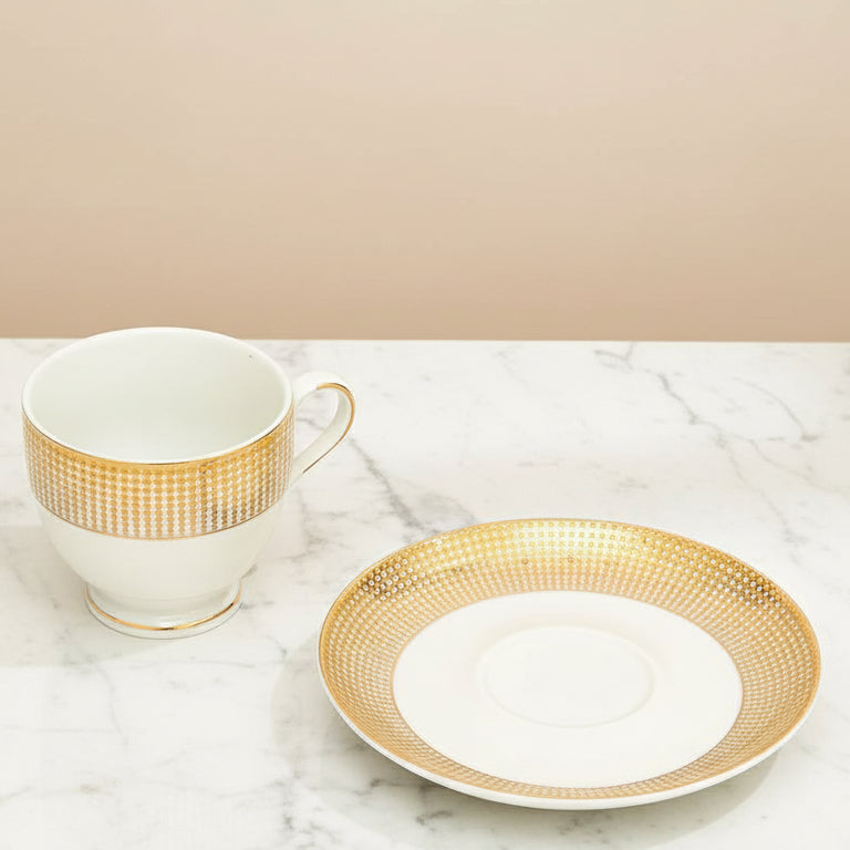 Buy Cups & Mugs - Luxurious Cup and Saucer Set- White and Gold Finish by Home4U on IKIRU online store