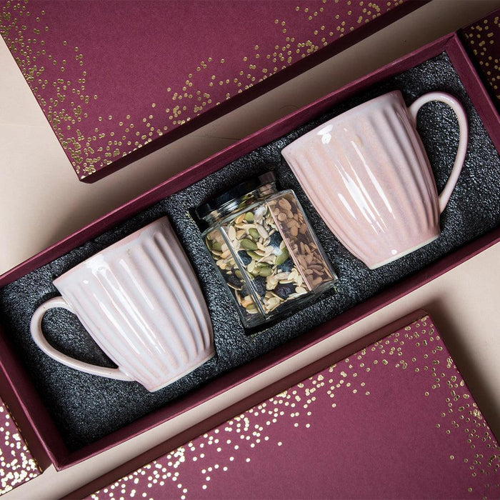 Buy Cups & Mugs - Pink Blush Coffee Mugs & Trail Mix Gift Box | Cup Set For Kitchenware And Gifting by The Table Fable on IKIRU online store