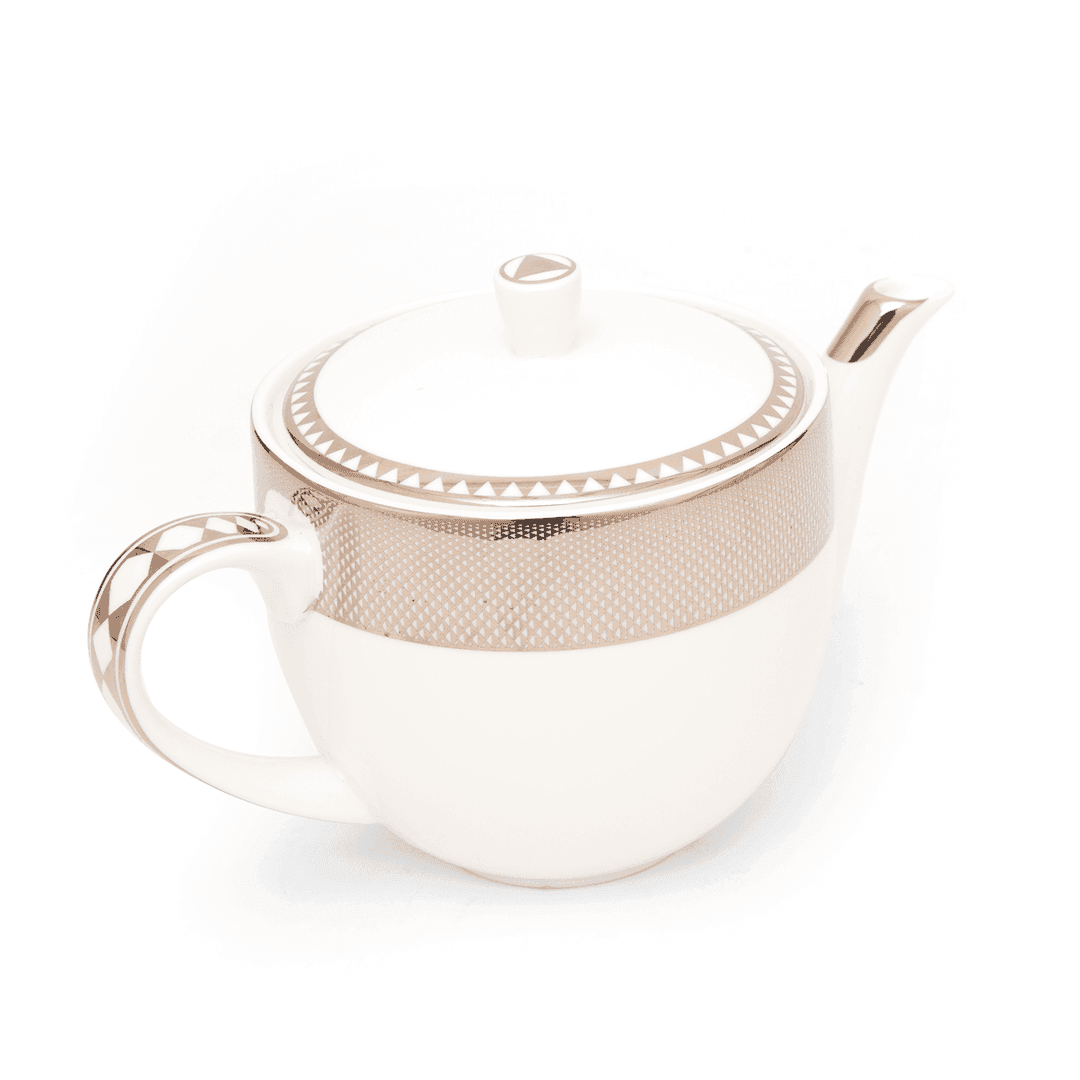 Buy Cups & Mugs - Platina Gold & White Tea Pot | Stylish Kettle For Serving by Home4U on IKIRU online store