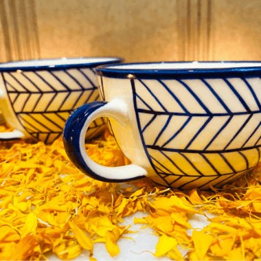 Buy Cups & Mugs - Shevron Cups - set of 2 by Earthware on IKIRU online store