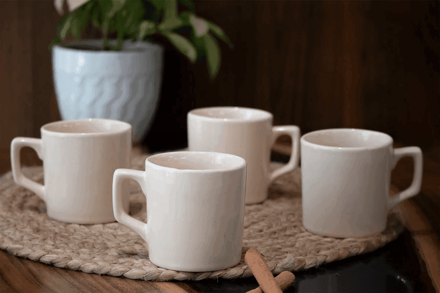 Buy Cups & Mugs - Staple Tea Cup for Dining Set of 6 | Ceramic Coffee Mugs & Cups by The Table Fable on IKIRU online store