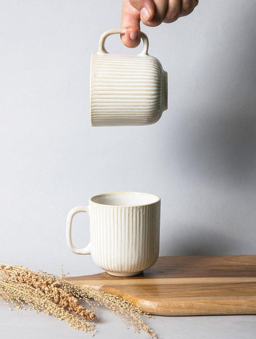 Buy Cups & Mugs - Striped Ivory Coffee & Tea Mug | Cups For Kitchenware & Gifting by The Table Fable on IKIRU online store