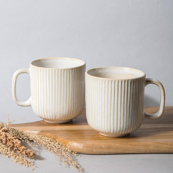 Buy Cups & Mugs - Striped Ivory Coffee Mugs & Trail Mix Gift Box | Cup Set For kitchenware And Gifting by The Table Fable on IKIRU online store