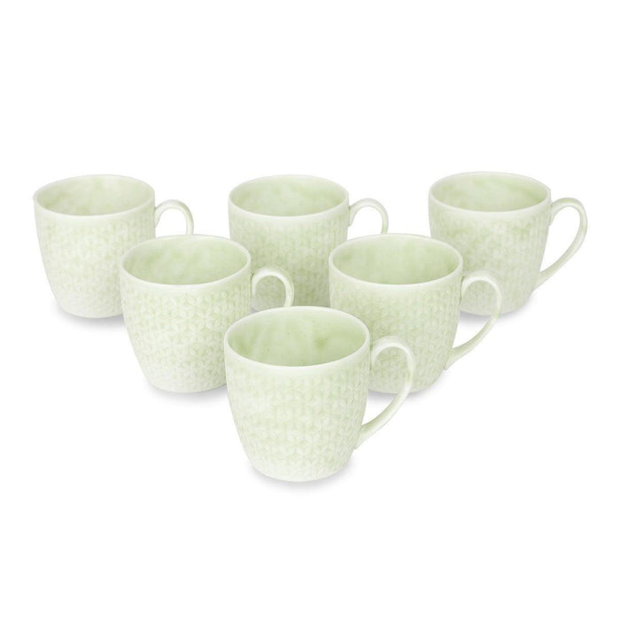Buy Cups & Mugs - Stylish Tea & Coffee Mug Set of 6 Light Green Floral Printed by Home4U on IKIRU online store