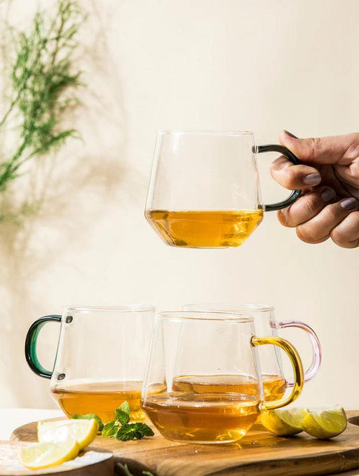 Buy Cups & Mugs - Transparent Glass Mug | Tea Coffee Set Of 4 Cups For Kitchenware & Gifting by The Table Fable on IKIRU online store