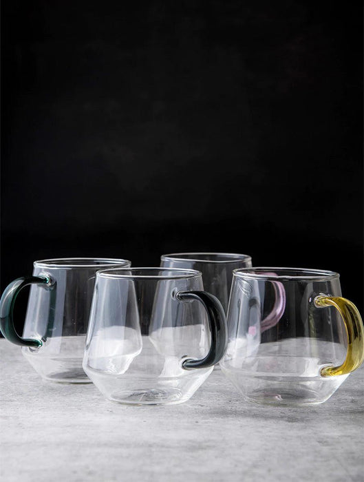 Buy Cups & Mugs - Transparent Glass Mug | Tea Coffee Set Of 4 Cups For Kitchenware & Gifting by The Table Fable on IKIRU online store