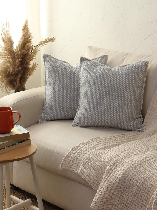 Buy Cushion cover - Blue Cotton Square Cushion & Pillow Cover Set of 2 For Living Room & Bedroom by House this on IKIRU online store