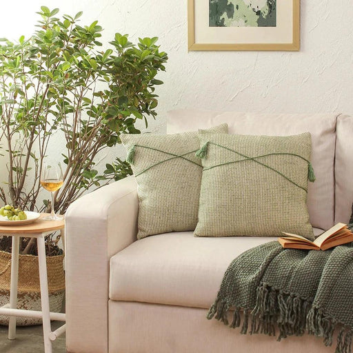 Buy Cushion cover - Cotton Sofa Cushion Cover Green For Home & Party Decor by House this on IKIRU online store