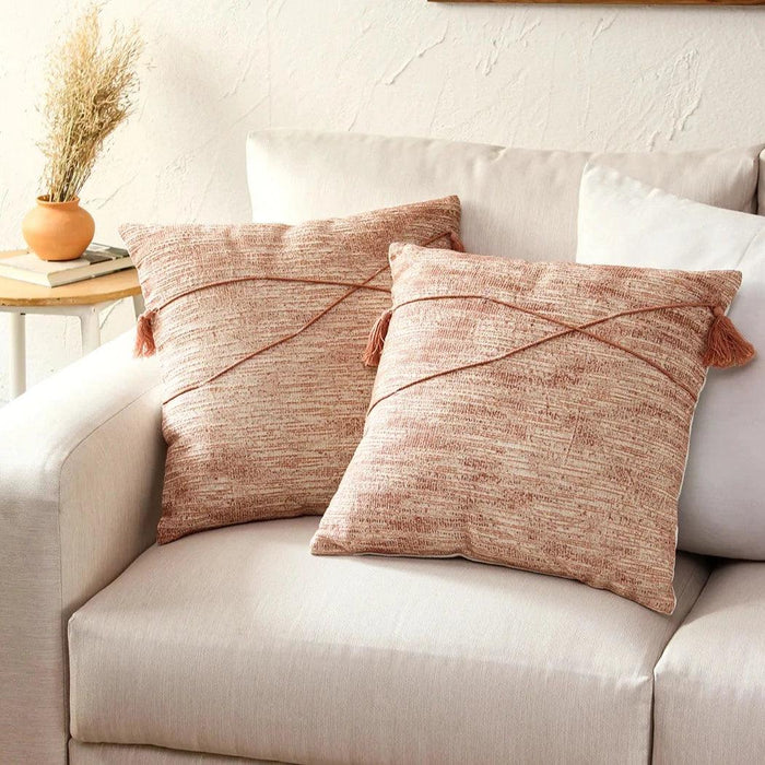 Buy Cushion cover - Pink Cotton Cushion Cover | Square Throw Pillows by House this on IKIRU online store