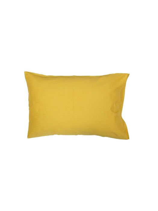 Buy Cushion cover - Solid Yellow Cotton Rectangular Pillow Cover Set of 2 by House this on IKIRU online store