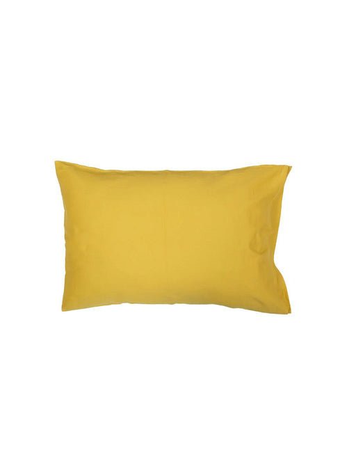 Buy Cushion cover - Solid Yellow Cotton Rectangular Pillow Cover Set of 2 For Bedroom & Home by House this on IKIRU online store