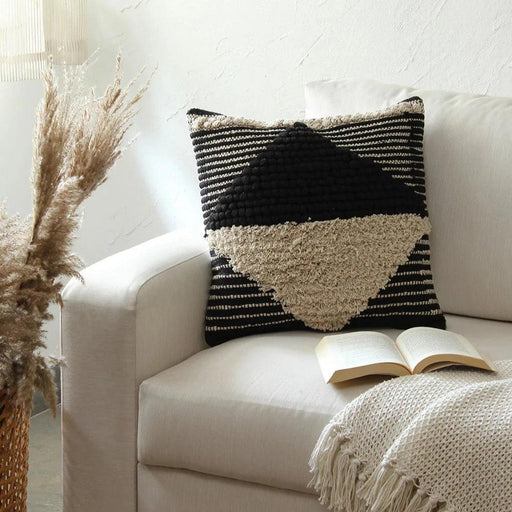 Buy Cushion cover - Square Cotton Cushion Cover Black and White by House this on IKIRU online store
