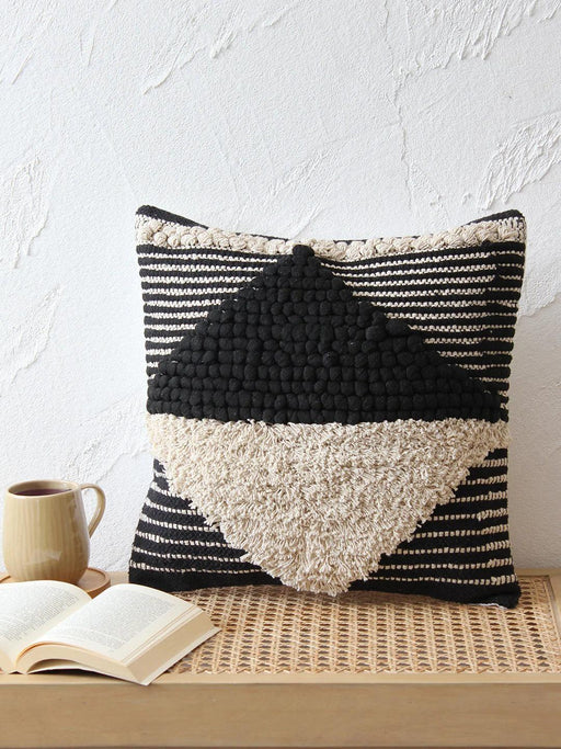 Buy Cushion cover - Square Cotton Cushion Cover Black and White by House this on IKIRU online store