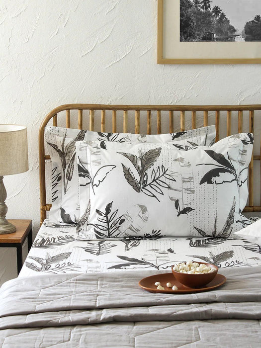 Buy Cushion cover - Tropical Leaf Rectangular Cotton Printed Pillow Cover Set of 2 by House this on IKIRU online store