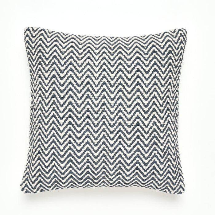 Buy Cushion cover - Woven Cotton Cushion Cover for Sofa & Living Room, Blue & White Color by Houmn on IKIRU online store