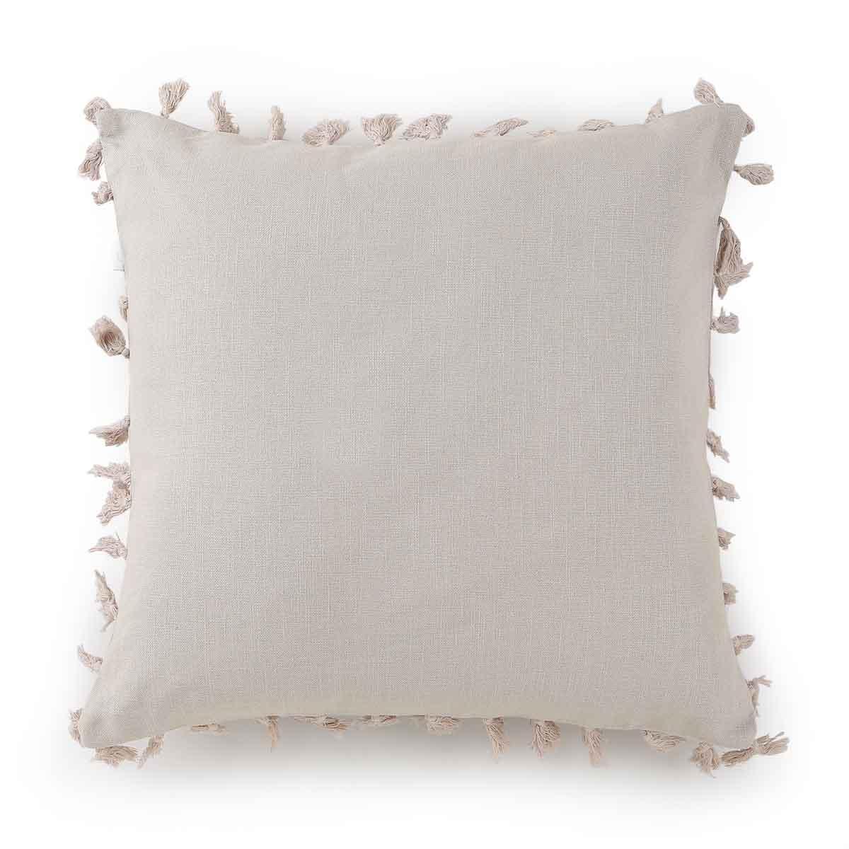 Buy Cushion - Linen Velvet Cushion For Sofa & Bed Light Grey Colour by Home4U on IKIRU online store