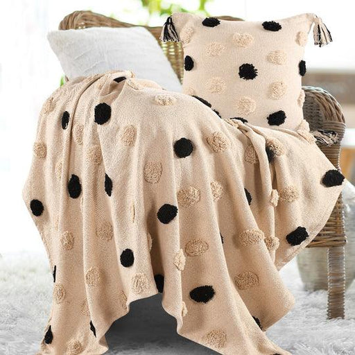 Buy Cushion - Monochromatic Polka-dot Tufted Cushion - Throw Set by Sashaa World on IKIRU online store
