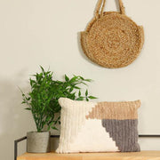 Buy Cushion - Natural Brown Cotton Geometric Tufted Cushion For Living Room & Home by Sashaa World on IKIRU online store