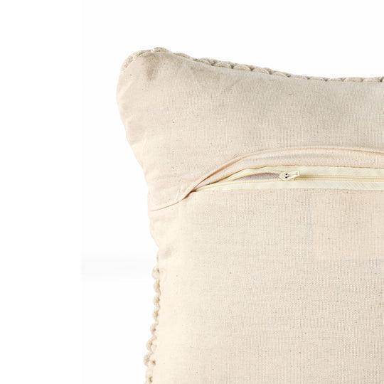 Buy Cushion - White Square Cotton & Polyester Macrame Decorative Cushion with Beads For Living Room Bedroom & Home by Sashaa World on IKIRU online store