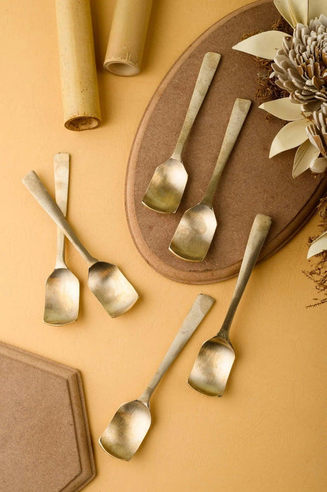 Buy Cutlery - Bronze Utensils | kansa Dessert Spoons Set of 6 Bronze Spoons by Kansawala on IKIRU online store