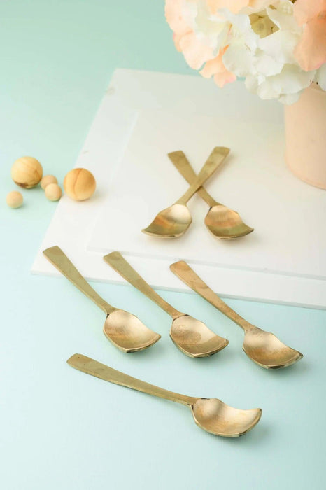 Buy Cutlery - Bronze Utensils | kansa Dessert Spoons Set of 6 Bronze Spoons by Kansawala on IKIRU online store