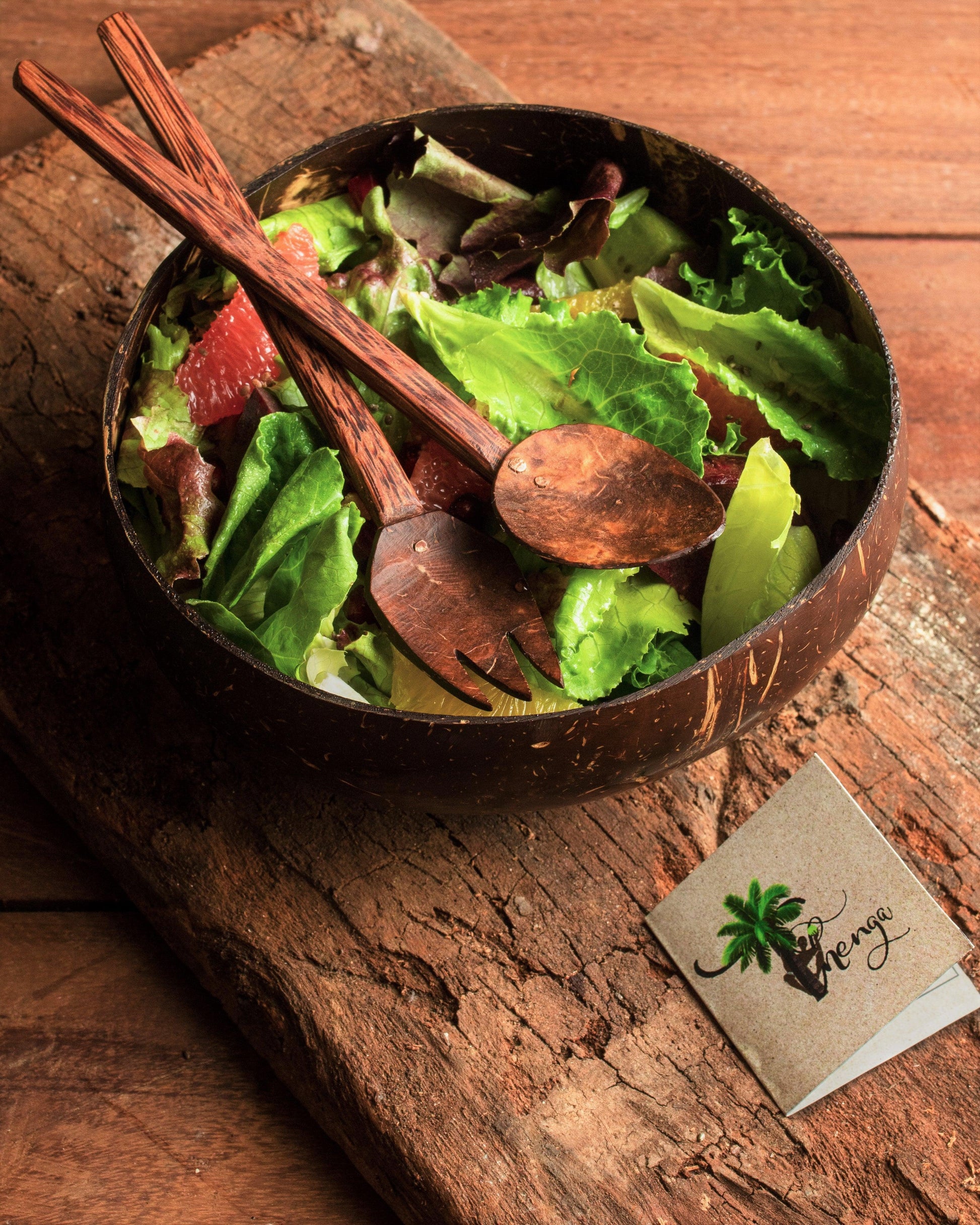 Buy Cutlery - Classy Coconut Shell Spoon & Fork Set Of 2 | Wooden Cutlery For Dining Table & Home by Thenga on IKIRU online store