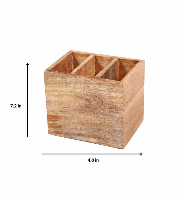 Buy Cutlery stand - Aachman Wood Cutlery Stand with 2 Sections For Table Decor Home & Kitchen by Manor House on IKIRU online store