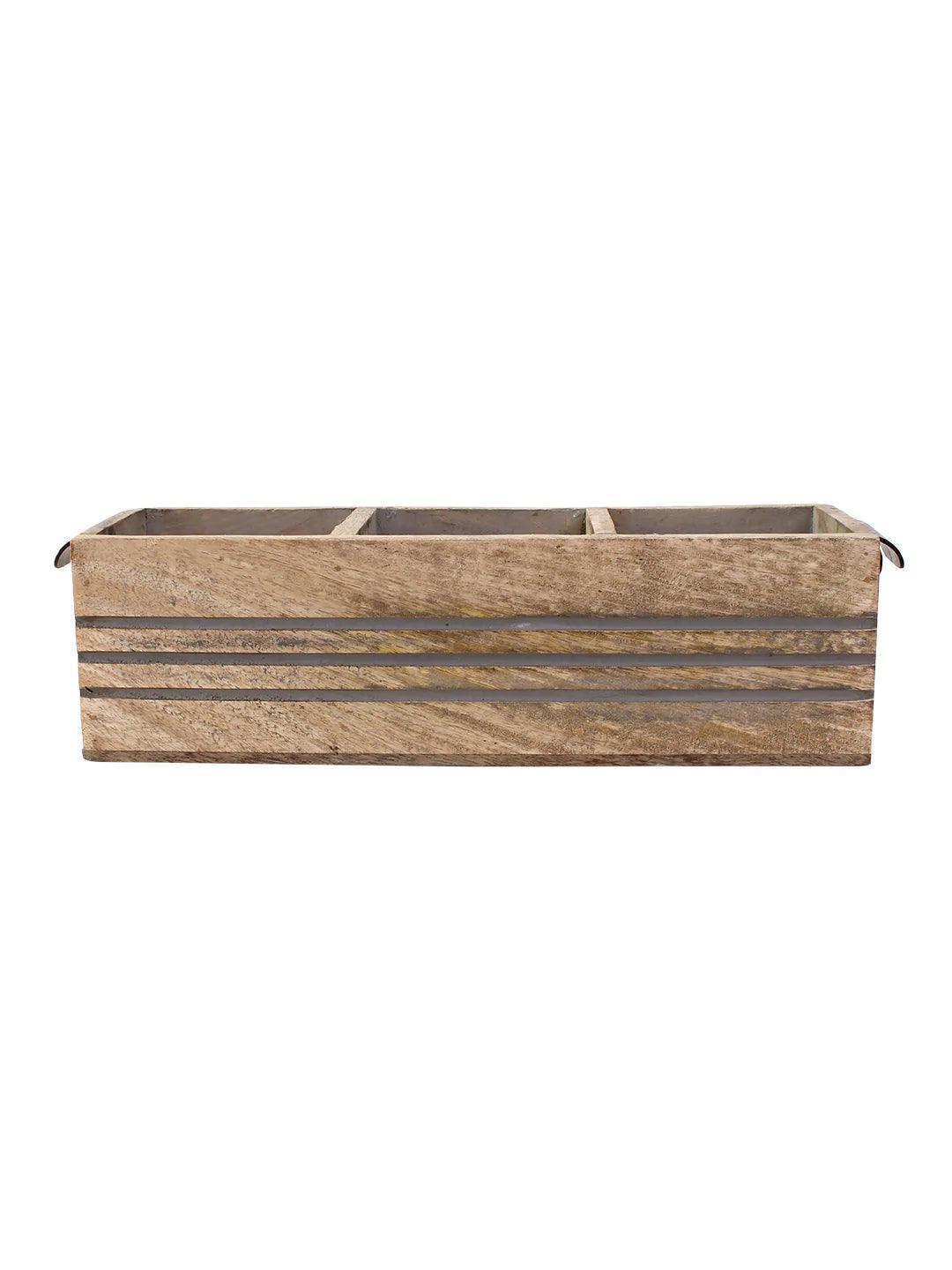 Buy Cutlery stand - Rectangular Wooden Cutlery Holder For Kitchen and Dining Decor by House this on IKIRU online store