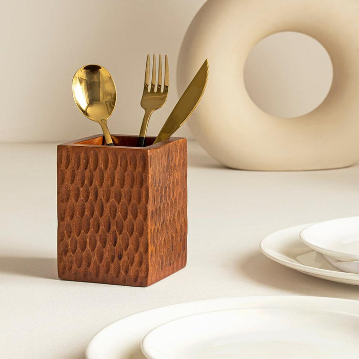 Buy Cutlery stand - Wooden Cutlery Holder For Dining Table & Kitchen by Houmn on IKIRU online store