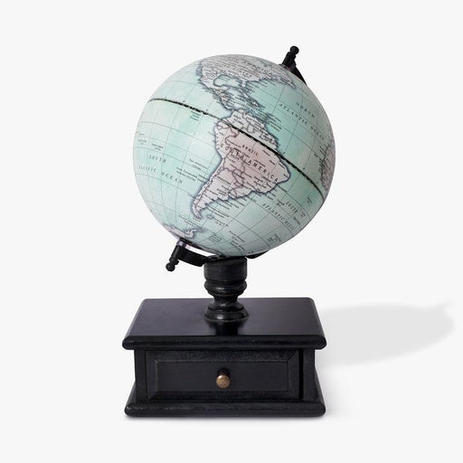 Buy Decor Objects - Pastel Blue Acrylic & Wooden World Globe With Storage Drawer For Home & Office by Casa decor on IKIRU online store
