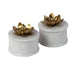 Buy Decor Objects - White Marble And Brass Shweth Prasadam Gift Set For Dining & Puja by Courtyard on IKIRU online store