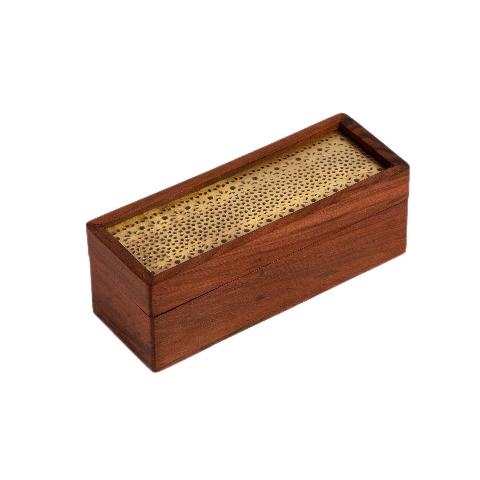 Buy Decorative Storage Boxes - Pavitra Wooden & Brass Multipurpose Storage Box For Dryfruits & Jewellery | Festival Gifting Piece by Courtyard on IKIRU online store