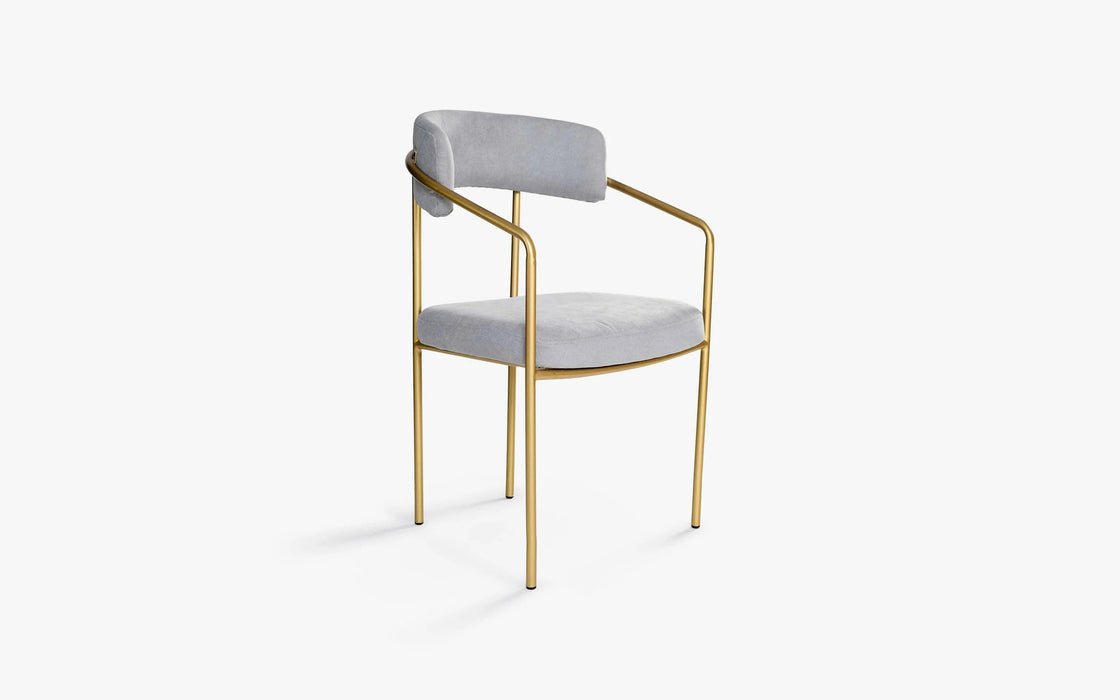 Buy Dining Chair - Brass Finish Modern Art Deco Dining Chair & Cushioned Armchair Stool by Orange Tree on IKIRU online store