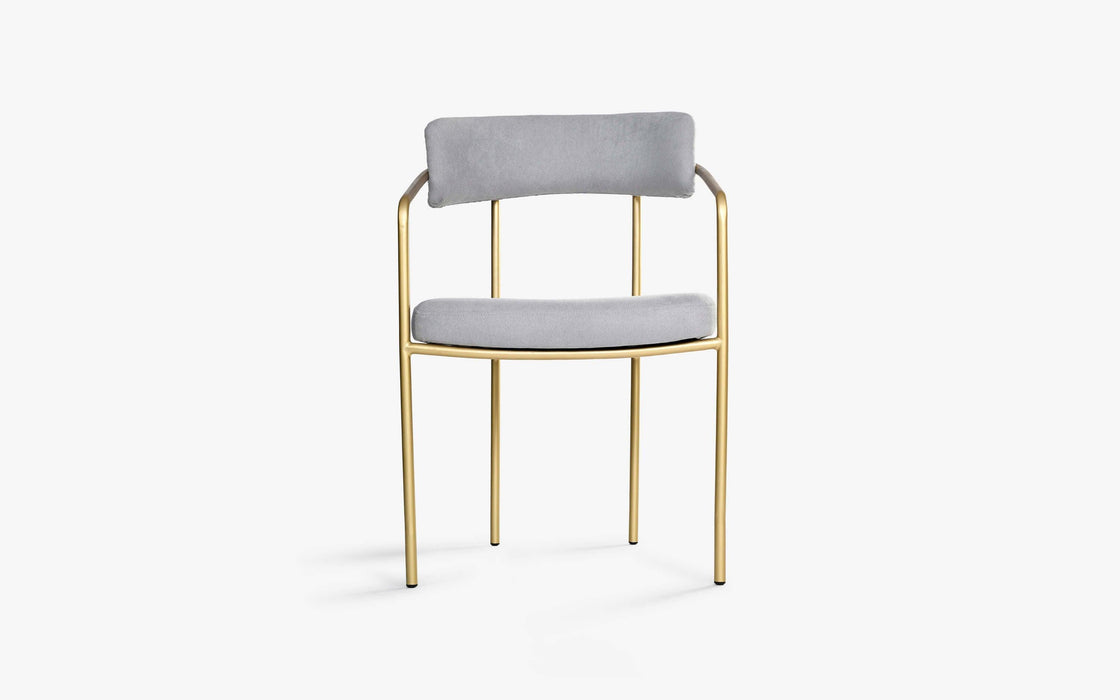 Buy Dining Chair - Brass Finish Modern Art Deco Dining Chair & Cushioned Armchair Stool by Orange Tree on IKIRU online store