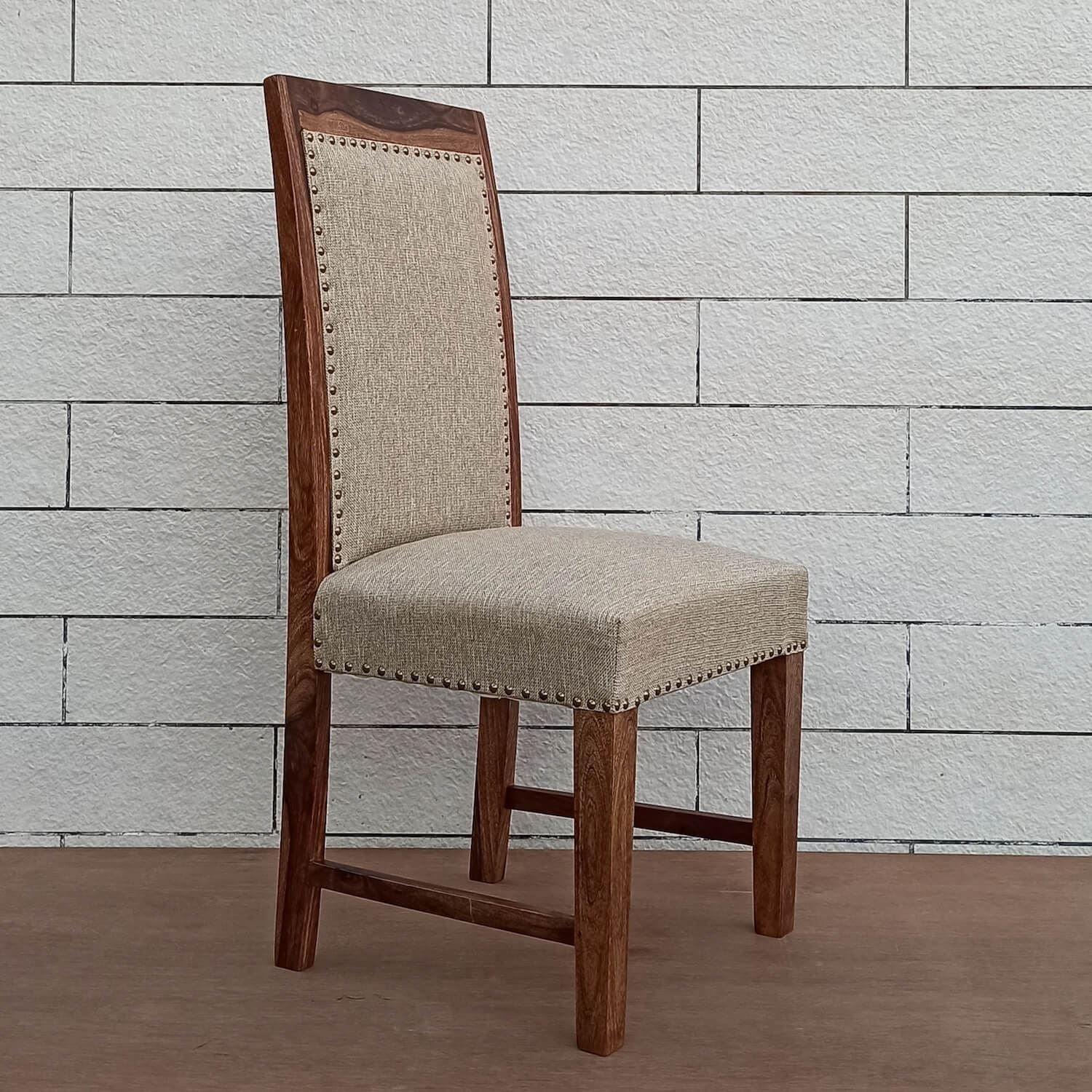 Buy Dining Chair - Brown & White Wooden Dining Chair With Cushion | Dining Room Furniture by The home dekor on IKIRU online store
