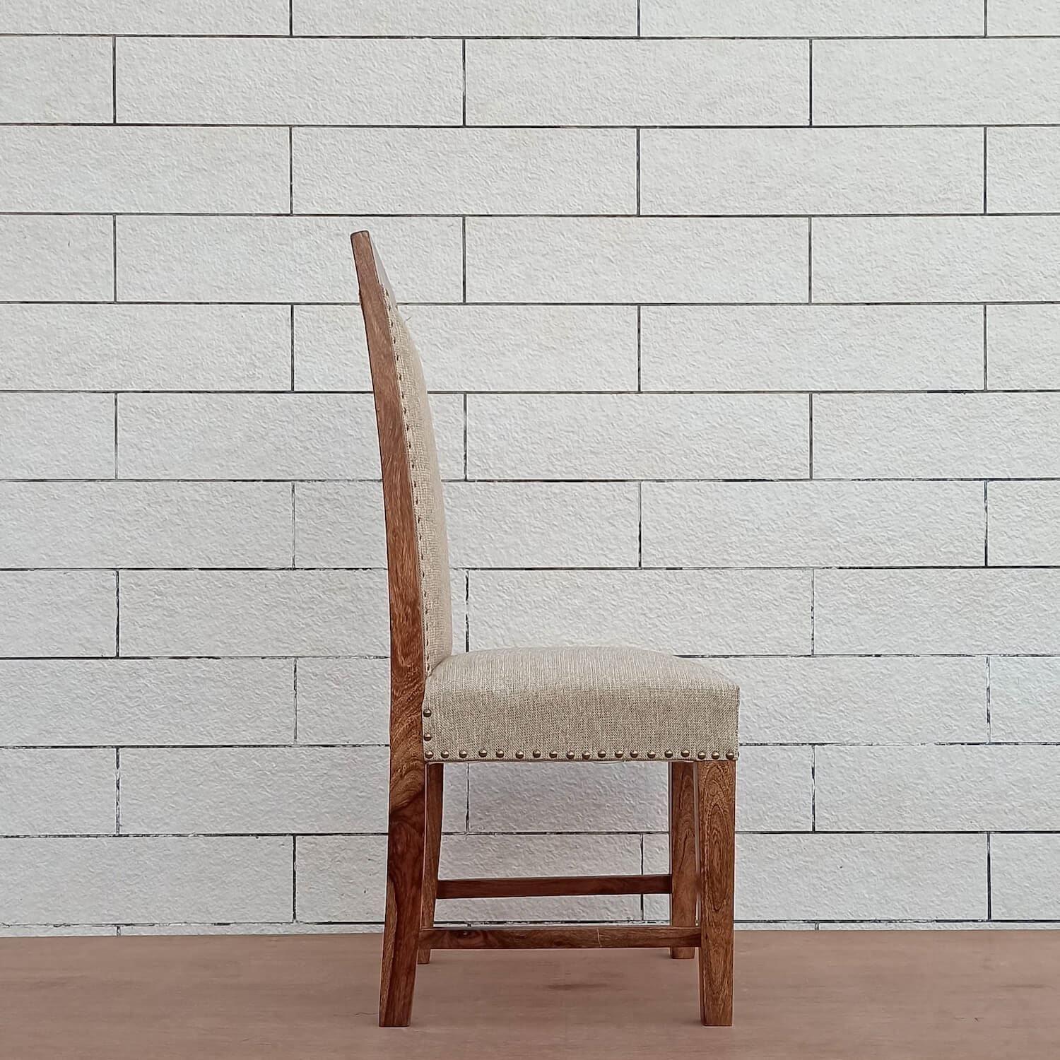 Buy Dining Chair - Brown & White Wooden Dining Chair With Cushion | Dining Room Furniture by The home dekor on IKIRU online store