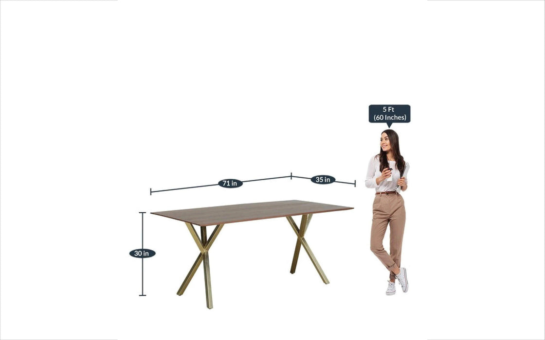 Buy Dining Furniture Set - Modern Wooden & Metal 6 Seater Dining Table For Dining Room And Home by Orange Tree on IKIRU online store