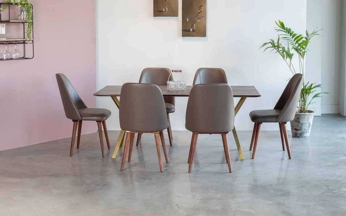 Buy Dining Furniture Set - Modern Wooden & Metal 6 Seater Dining Table Set With Chairs For Dining Room And Home by Orange Tree on IKIRU online store