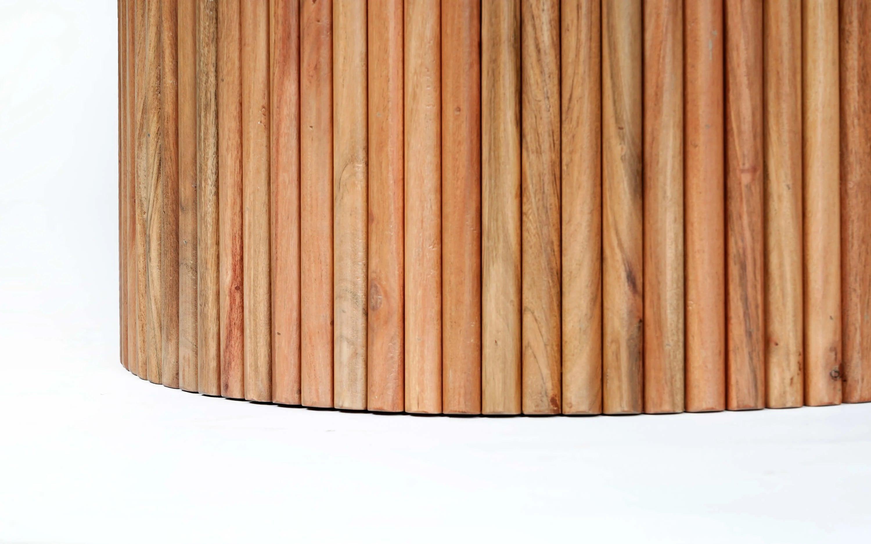 Buy Dining Table - Kotaro Marble Top & Wooden Base 4 Seater Round Dining Table For Dining Room And Home by Orange Tree on IKIRU online store