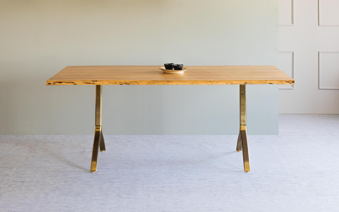 Buy Dining Table - Modern Golden Metallic Wooden & Steel Dining Table 8 Seater For Home by Orange Tree on IKIRU online store