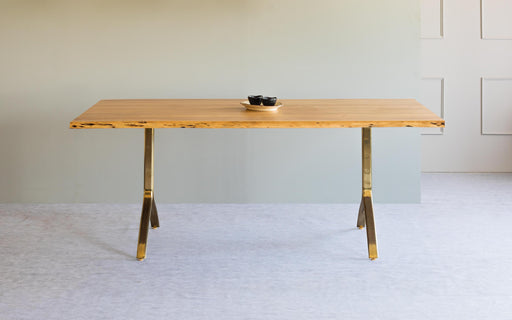 Buy Dining Table - Modern Golden Metallic Wooden & Steel Dining Table 8 Seater For Home by Orange Tree on IKIRU online store