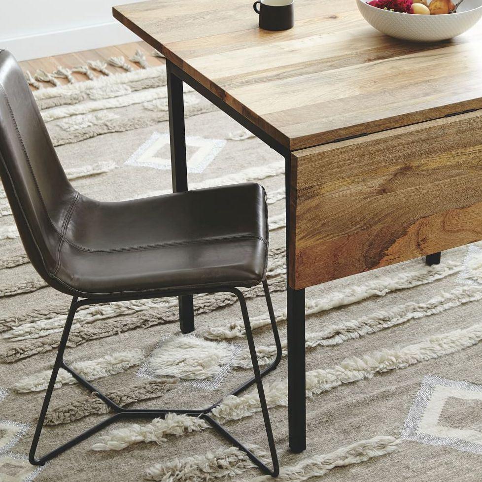 Buy Dining Table - Wood & Metal Expandable Dining Table | Extension Table For Home by The home dekor on IKIRU online store