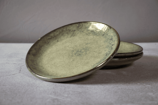 Buy Dinner Plates - Jaén Olive Green Side Quarter Plate Stoneware Finish For Dining Table & Gifting by The Table Fable on IKIRU online store