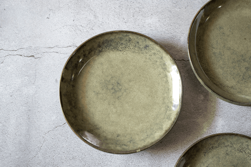 Buy Dinner Plates - Jaén Olive Green Side Quarter Plate Stoneware Finish For Dining Table & Gifting by The Table Fable on IKIRU online store