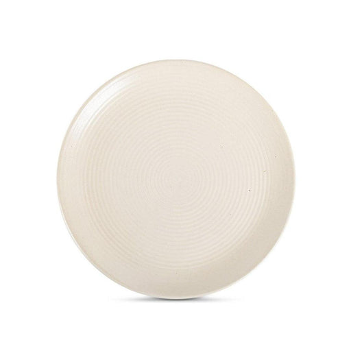 Buy Dinner Plates - Mizo Ceramic Side Plate | Round Quarter Dish Cream Colour and Ribbed Texture by Home4U on IKIRU online store