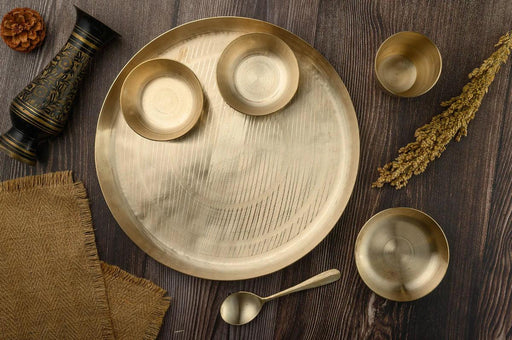 Buy Dinner Set - Bronze Dinner Set of 6 Items For Home & Kitchenware by Kansawala on IKIRU online store