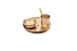 Buy Dinner Set - Bronze Utensils | Kansa Baby Dinner Set of 4 Bronze Utensils - 1 Thali 1 Sabzi Bowls 1 Spoon & 1 Glass by Kansawala on IKIRU online store
