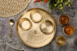 Buy Dinner Set - Bronze Utensils | Kansa Thali Dinner Set of 6 Bronze Bartan - 1 Thali, 2 Sabzi Bowls, 1 Dessert Bowl , 1 Spoon & 1 Glass by Kansawala on IKIRU online store